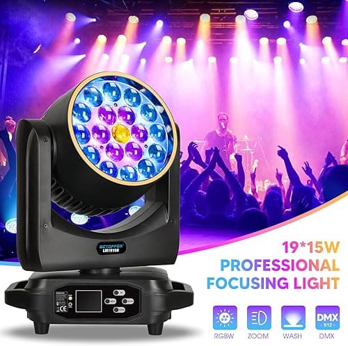 Betopper LM1915R 19x15W RGBW Zoom Moving Head Wash (LED Halkalı) — görsel 4