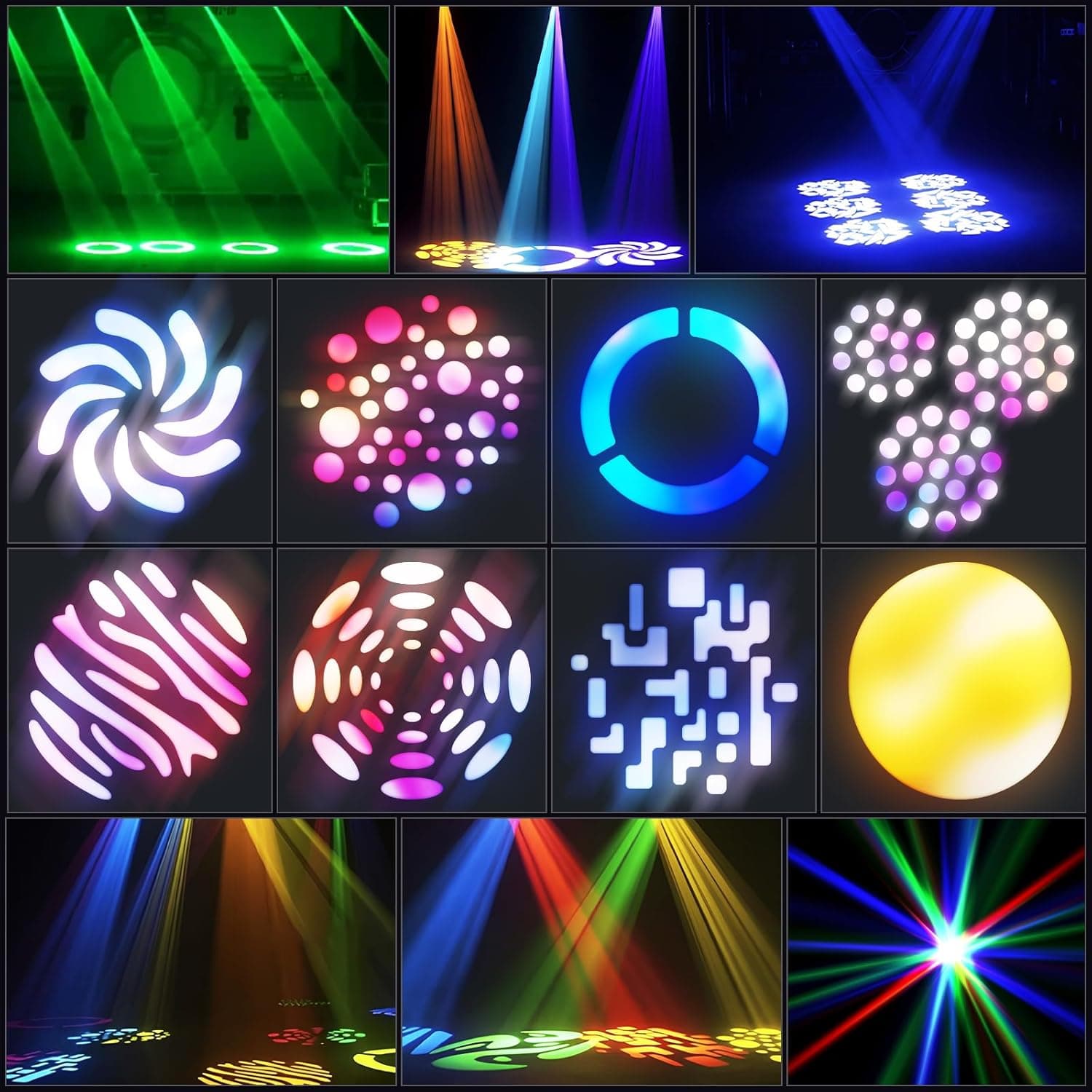Hombasing 60W LED Moving Head — 8 Gobo RGB DJ Sahne Işığı — görsel 2
