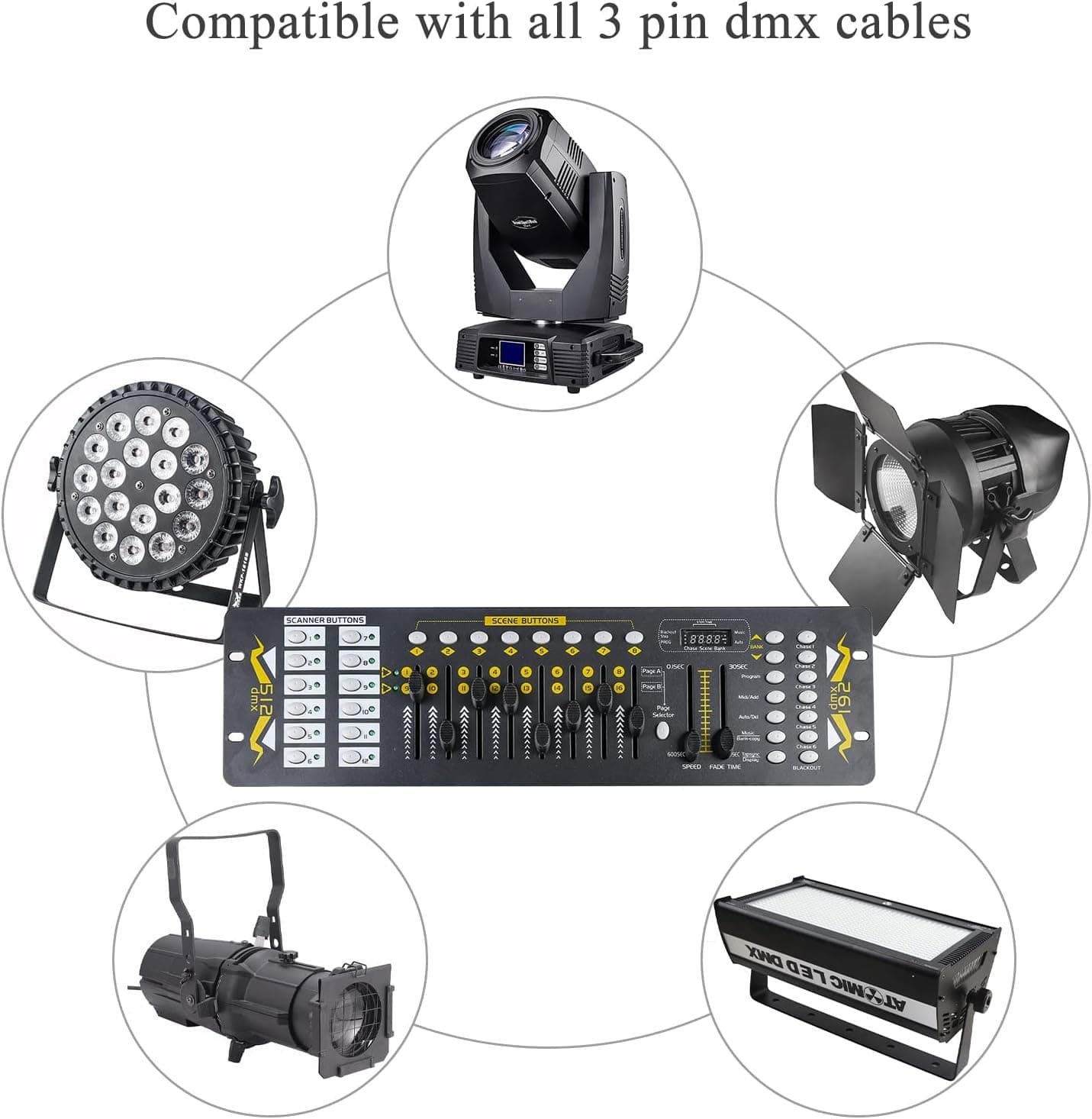 DMX 192 Kanal Işık Kontrol Masası — görsel 4