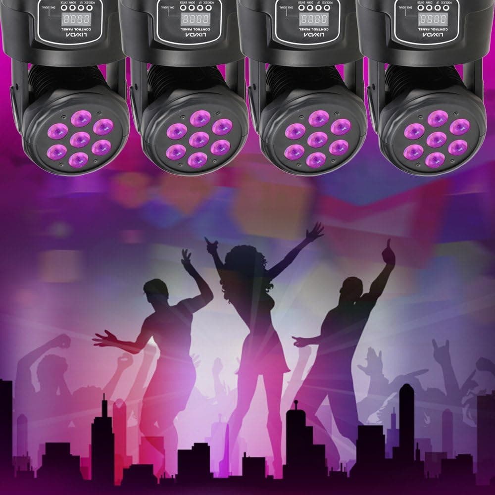 Lixada 7x10W RGBW Mini Moving Head Wash Sahne Işığı