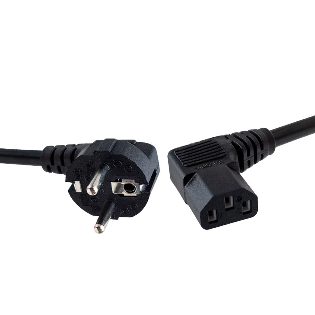 Powermaster PM-8617 3x1 mm² C13 1.8 Metre 90 Derece Açılı L Tipi Power Güç Kablosu — görsel 2